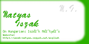 matyas iszak business card